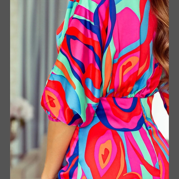 Colorful Abstract Print Mini Dress - Picture 4 of 16